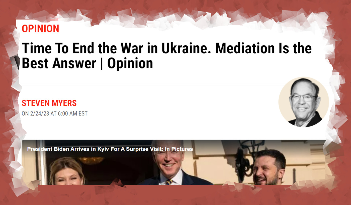 Su Newsweek: 'È l’ora di mettere fine alla guerra ucraina. Mediare è la risposta migliore'
