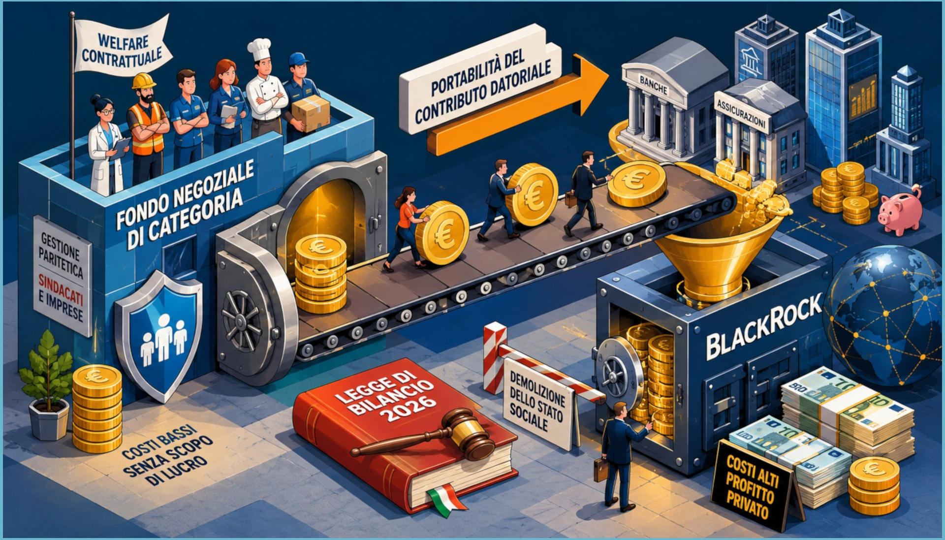 Come i risparmi dei lavoratori italiani diventano il nuovo bottino della finanza